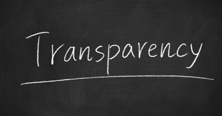 Transparency written on a chalk board
