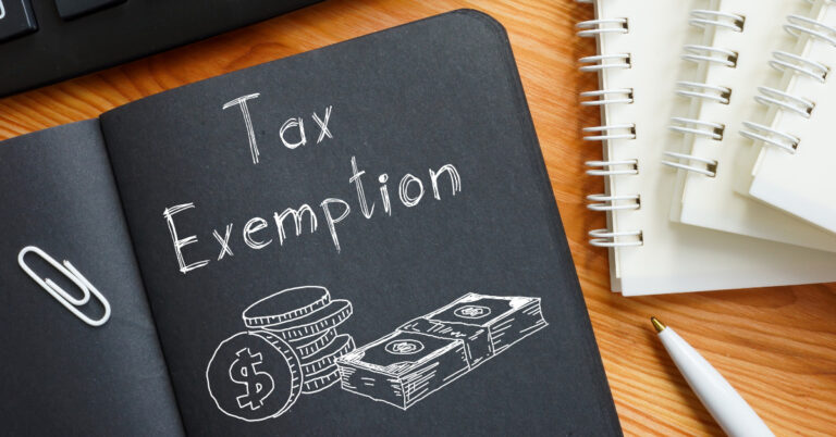 Tax Exemption is shown using the text