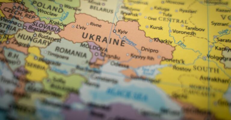 Ukraine on world map